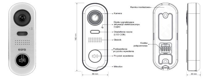 KASETA ZEWNĘTRZNA WIDEODOMOFONU EURA VDA-70A5 "2 EASY"